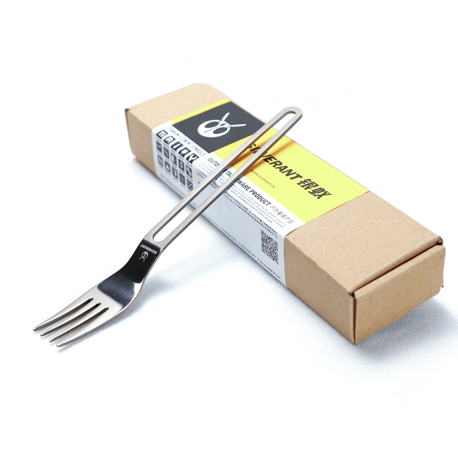 Pure titanium semi-polished semi-hollow light weight durable environmental protection outdoor camping home fork