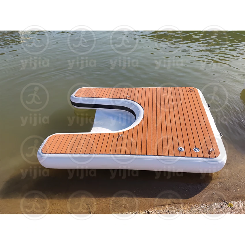 Heavy-duty Double Wall Fabric Custom Inflatable Seabob Dock Inflatable Dock Inflatable C Dock with EVA Pad