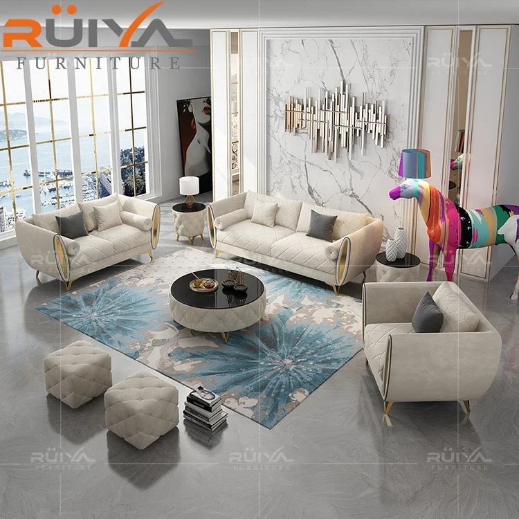 High luxury living room furniture  orange velvet Sofa chesterfield sofa set designs 1 2 3