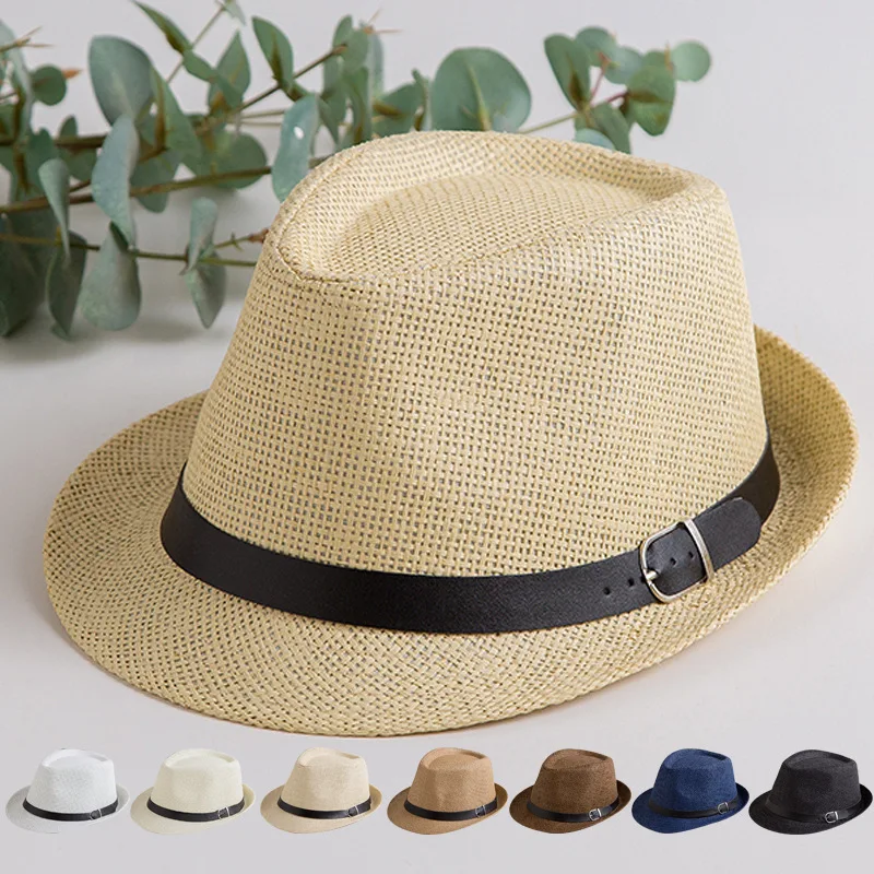 Summer Panama Hat Sun Straw Paper Turf Beach Fedora Hat