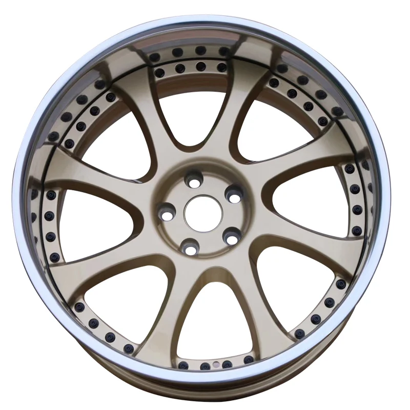 Customized 2 piece Forged wheels with brushed Concave deep lips  5x112 5x120 5x114.3 5x130