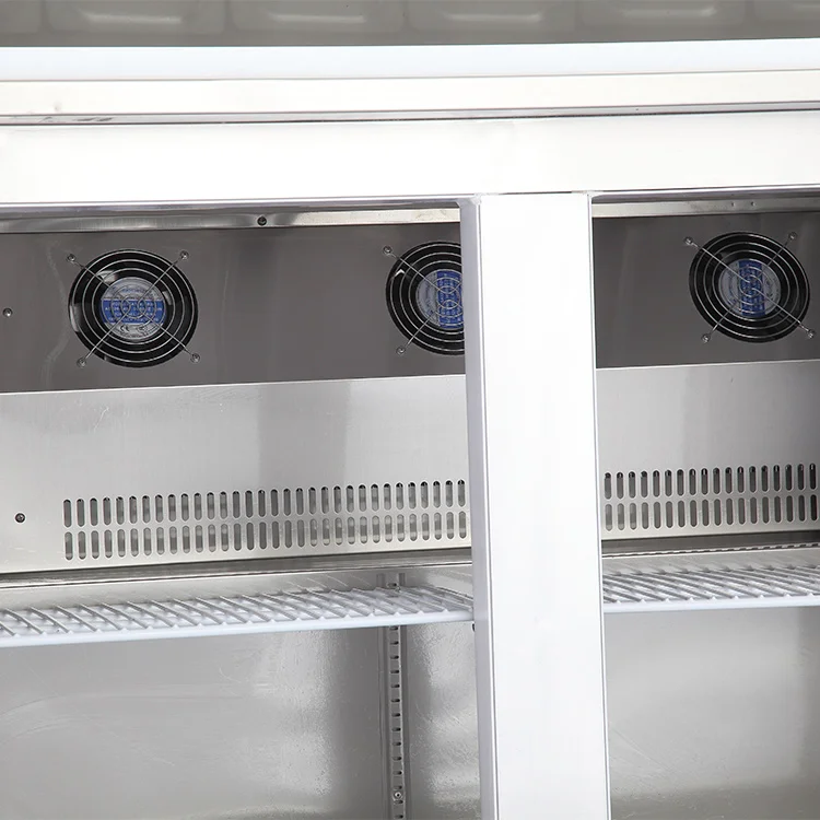2 Door Commercial S/S Pizza Prep Table Refrigerator for restaurant kitchen equipment