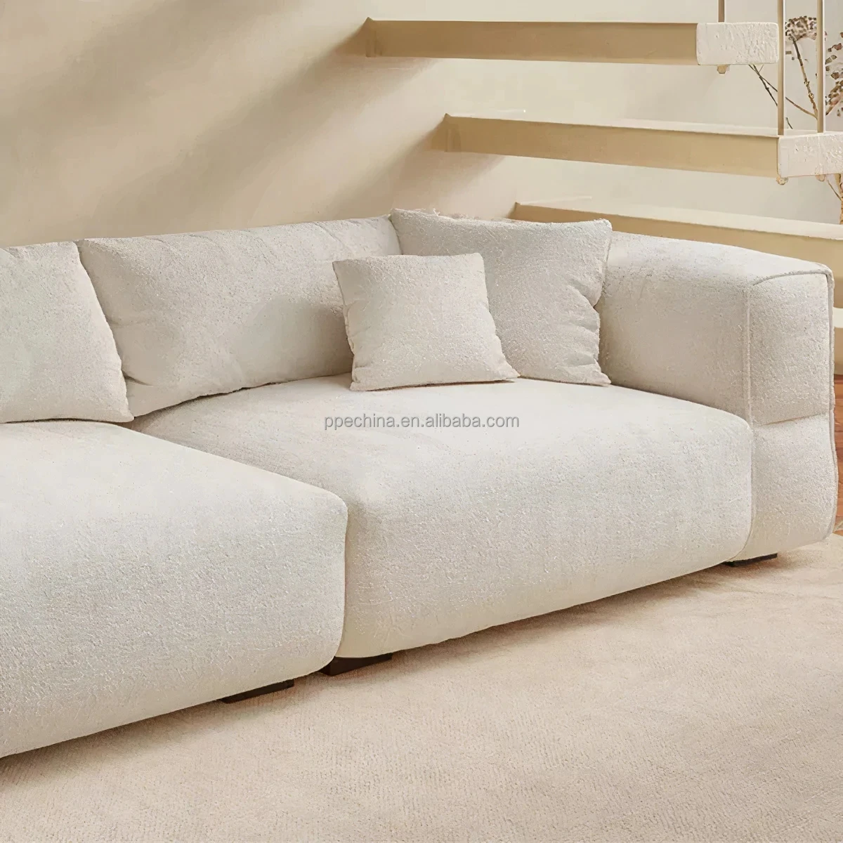 Luxury living room lounge home furniture white cream fabric modern couch sofa set