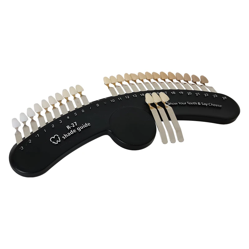 27 Colors Handheld Tooth Bleaching Shade Chart Comparator Teeth Color Shade Guide