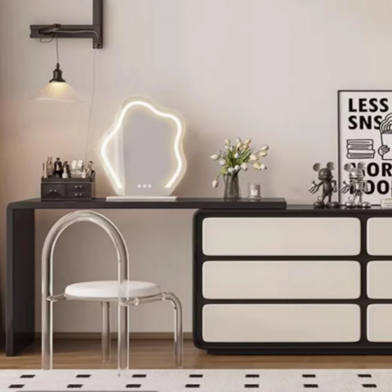 2024 Bedroom furniture wooden designs vanity dressing table and drawers makeup vanity desk bedroom dresser with mirror