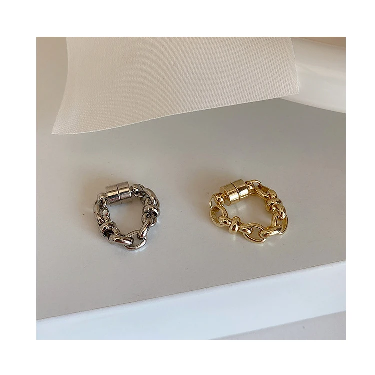 Fashion Metal Magnetic Chains  Ear Clip 18K Gold Plated Linked Earrings Clip Earrings Ear Cuff Non Pierced Jewelry for Women