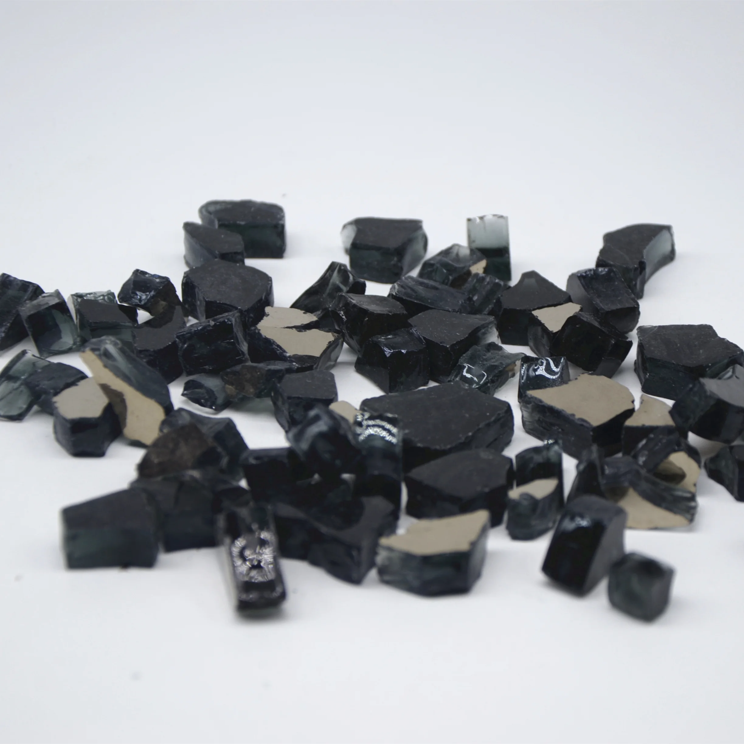 1/2' black broken glass fire pit tempered glass