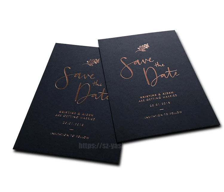 Save the date blue wedding cards rose stamping personalization word happy marriage card