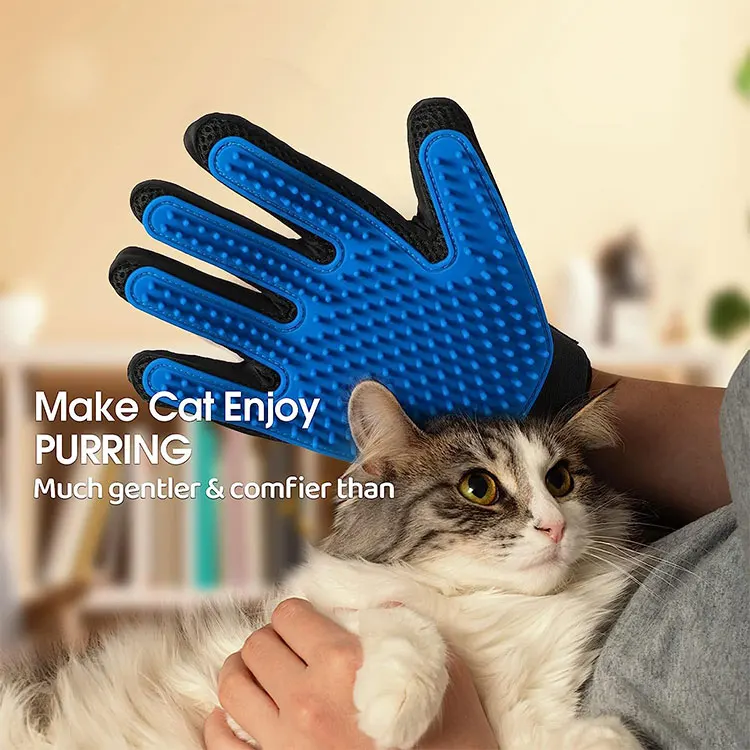 Efficient Silicone Pet Dog Grooming Cleaning Gloves Cat Brushes Hair Remover Mittens for Gentle Shedding