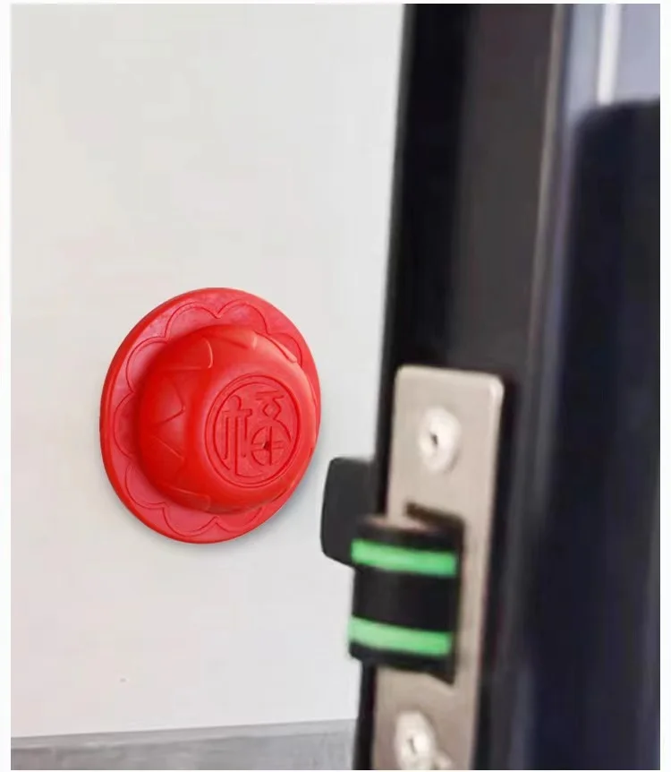Chinese Fu word Sticker type Doorknob bumper adhesive wall collision silicone pads