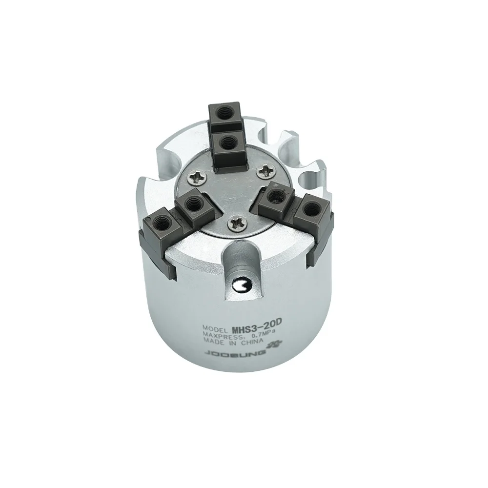 MHS3 SMC Slide Guide Rotary Actuators 3-Finger Double Action Clamping Claw Round Parallel Air Robot Pneumatic Grippers