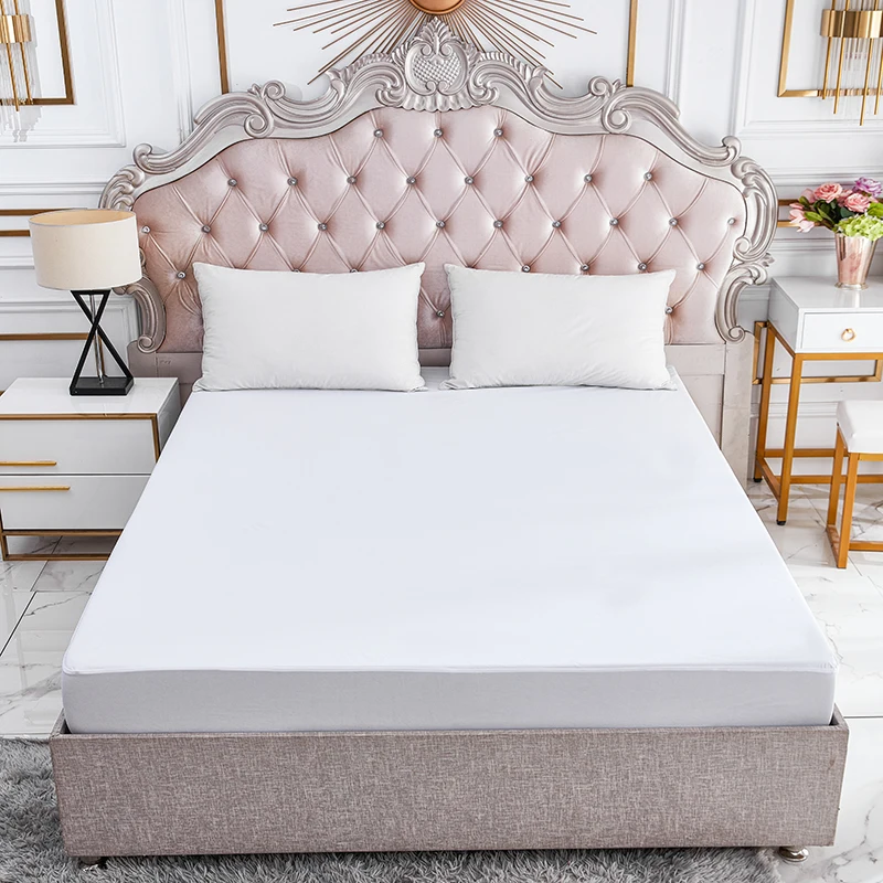 Premium Fitted Sheet Style Noiseless Mattress Cover Waterproof Mattress Protector for Home, Bedroom, Hotel