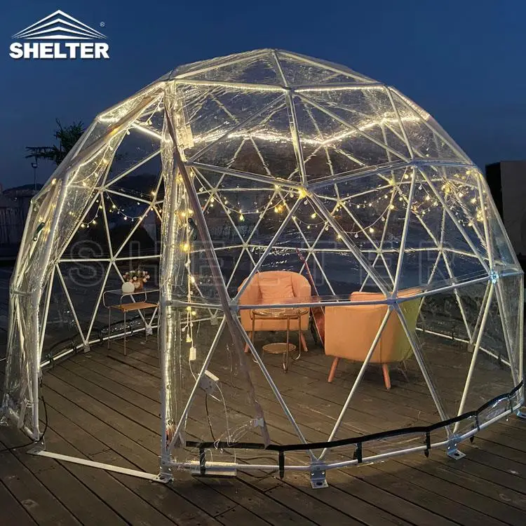 Clear Geodesic Dome Restaurant Tent House 4m Diameter