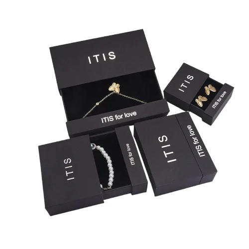 Customized logo custom luxury jewellery earring bracelet necklace bangle ring package box packaging gift jewelry box