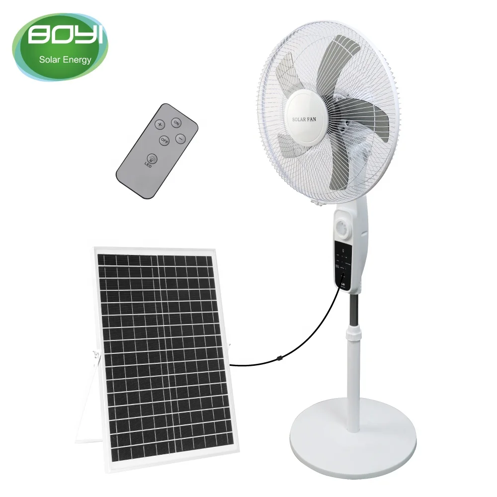 16Inch dc 12v rechargeable, energy-saving, quiet, 4-speed wind speed can disassemble and clean the solar fan