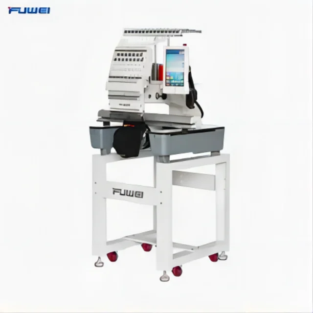 FUWEI cheap prices hat garment mini retail digital single head flat automatic embroidery machine