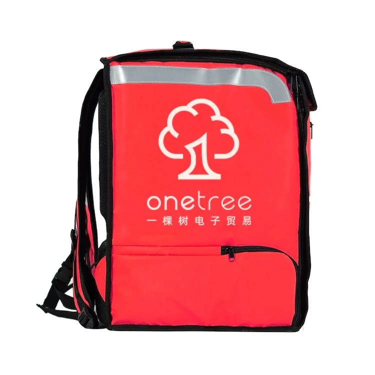 With Reflective strip Plastic Feet food delivery bag heavy duty thermal bags for food delivery backpack thermal with cup holder