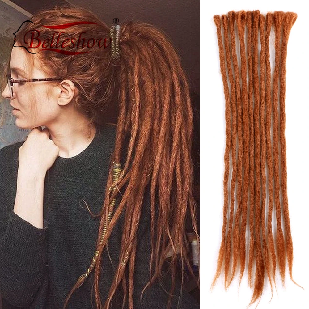 Belleshow wholesale 20 inches soft dreadlock braids synthetic crochet dreadlocks single color handmade dreadlock extensions