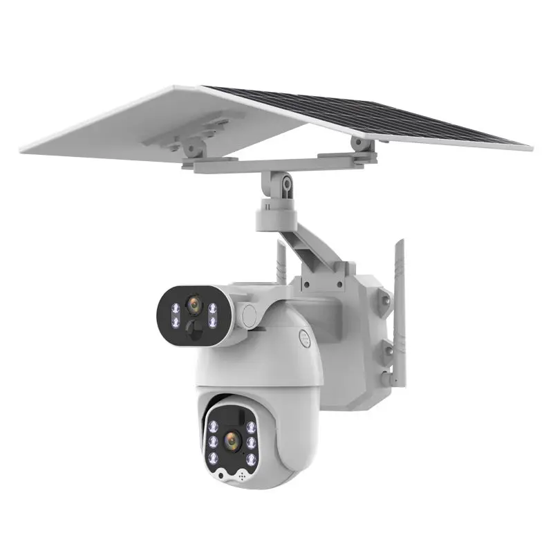 6mp Dual Lens Solar Camera Hd Night Vision Low Power Monitoring Camera Outdoor