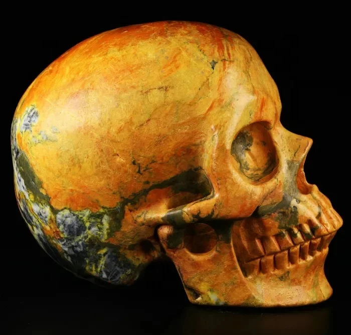 MR.SKULL Wholesale Gemstone skulls Natural Orpiment skulls Art Decorative Style