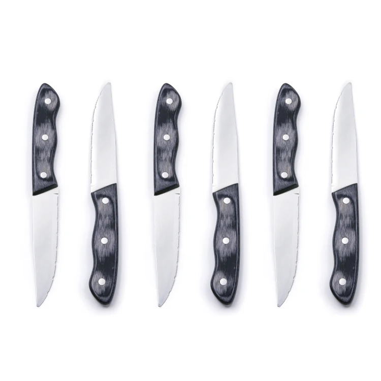 Набор ножей для стейка с деревянной ручкой Pakka в блистерной упаковке