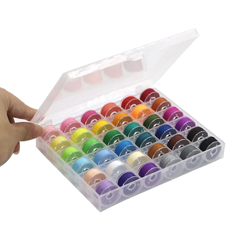 36Pcs/Set Sewing Machine  Household Thread Bobbins with Plastic Case Storage Box for Most Sewing