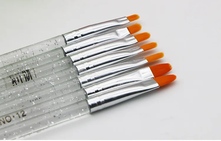 Factory OEM Pink Brushes Crystal For Acrylic Handle Grip Nail Brush with CE certificate