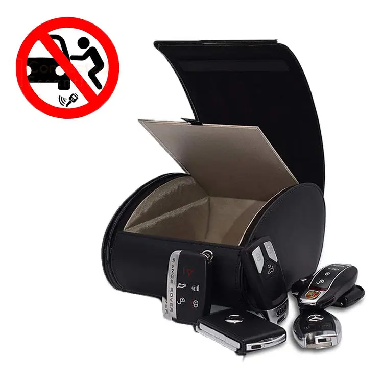 Custom RFID Signal Blocking Box PU Leather Waterproof Shield Case for Cell Phone and Credit Card Signal Blocker for Car Keys