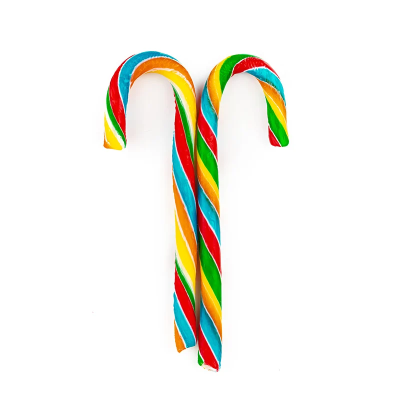 customized mix fruit flavors swril rainbow lollipop candy canes stick candy