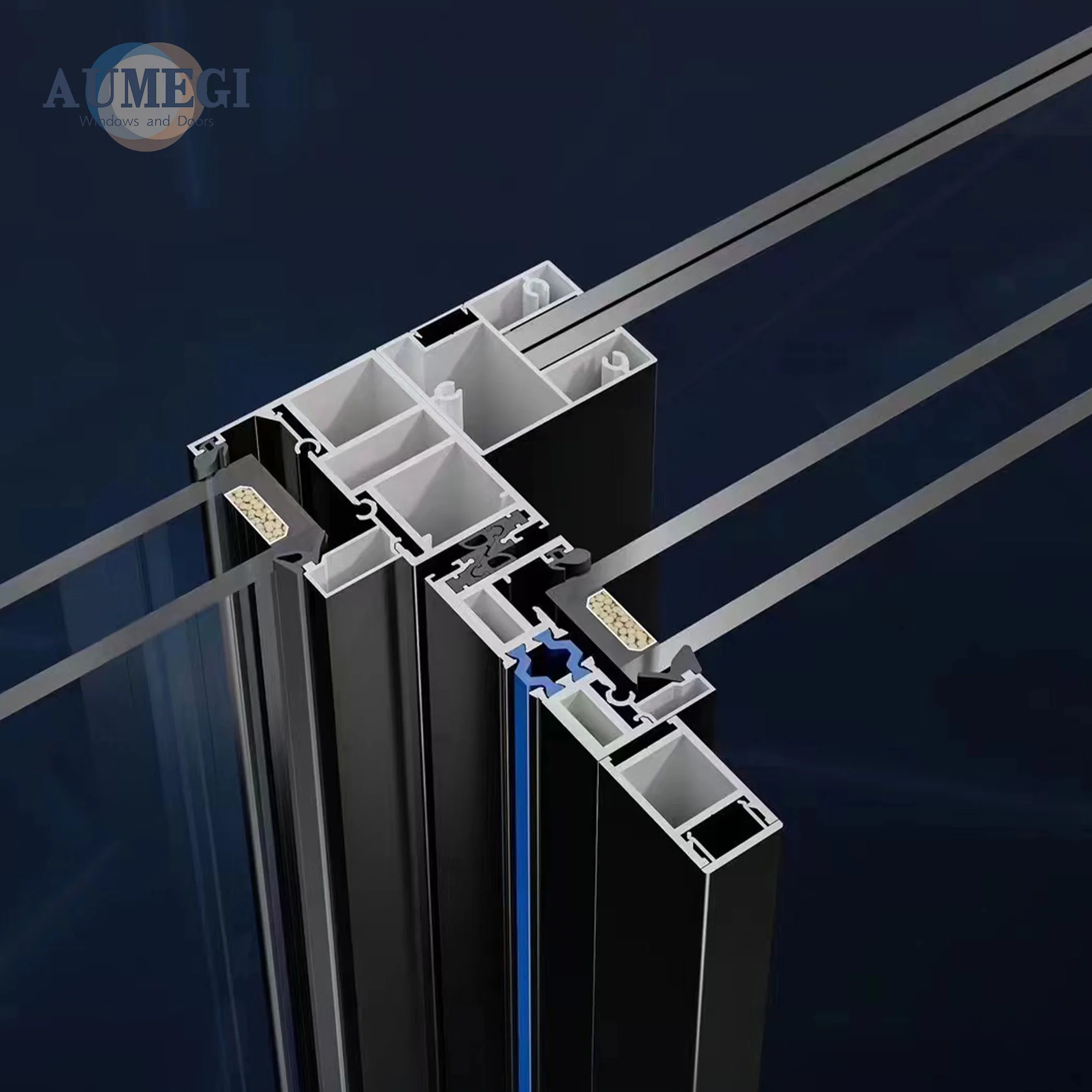 AUMEGI Patio Doors Price Lift Slide Door for Glazed Aluminium Slide Door