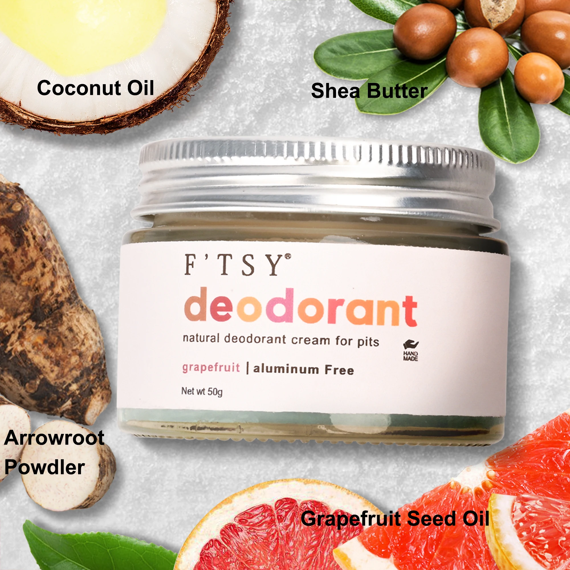 Private Label All Day Deodorant Aluminum Free Body Grapefruit Remover Cream Armpit Underarm Deodorant