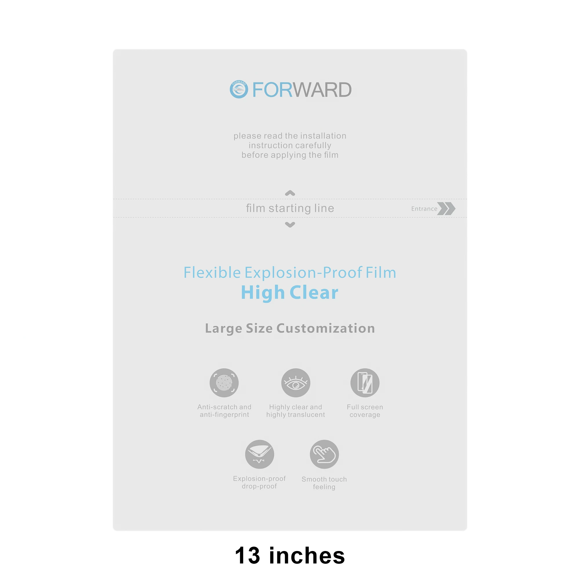  FORWARD 16-inches Big Flexible Explosion-Proof Screen Protector Film For Protecting ipad Huawei MI Samsung