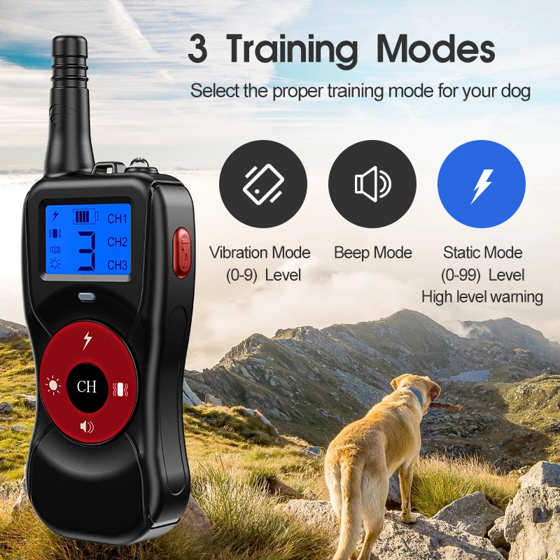 Best Quality IP67 Waterproof 2600Ft Remote Control Rechargeable Tactical Shock Anti Barking Dog Training Collar
