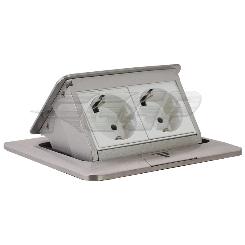 2020 Canton Fair Top Quality Floor Mounted 16A German EU Standard duplex eu floor outlet/double  power floor socket outlet