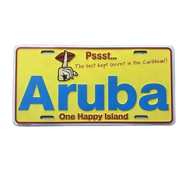 Factory wholesale custom home/bar aluminum sign, wall decor embossed souvenir Aruba car license plates