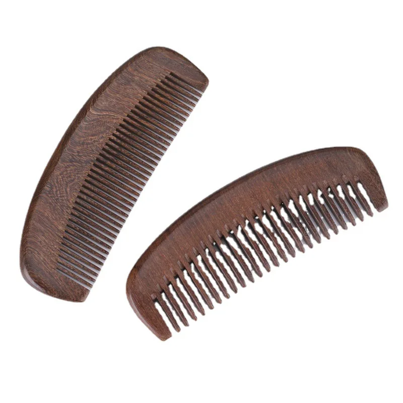 Thick black gold sandalwood comb with customizable lettering Practical jade sandalwood straight hair comb