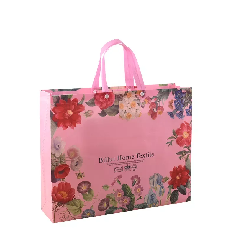 New Arrival In Stock Hotsale Direct Supplier Reusable Packaging Pp Laminated Non Woven Tote Shopping Bag With Button