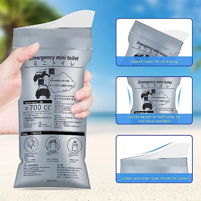 700ml Disposable Car Urine Bag Outdoor Emergency Mini Mobile Toilet Bag Urine Container Portable Travel Car Urinals Men Women