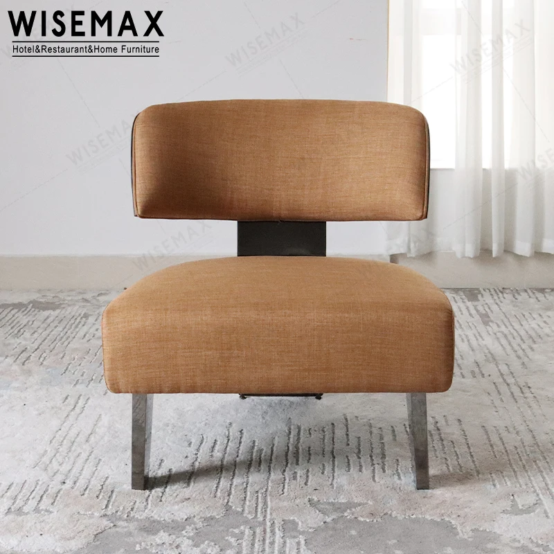 WISEMAX FURNITURE Italy hotel lounge chair living room furniture sofas fabric linen upholstered leisure accent arm sofa chair