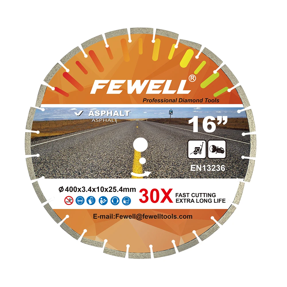 Professional manufacturer 16in 400*3.4*10*25.4 laser welded road blade diamond saw blade for wet cutting asphalt