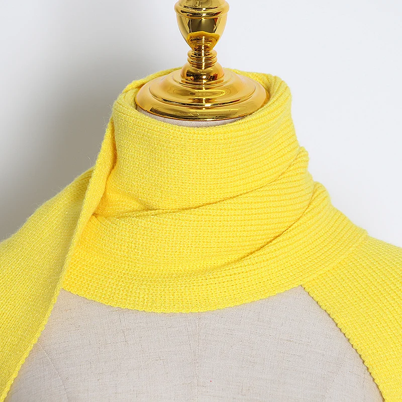 TWOTWINSTYLE  Casual Knitted Scarf Turtleneck Multifunction Basic Scarves For Women