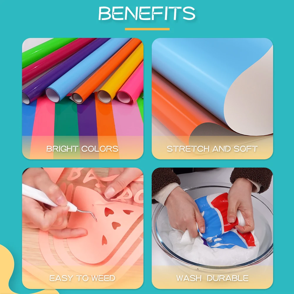 Mecolour factory wholesale PU roll sheet colorful black white htv heat transfer vinyl