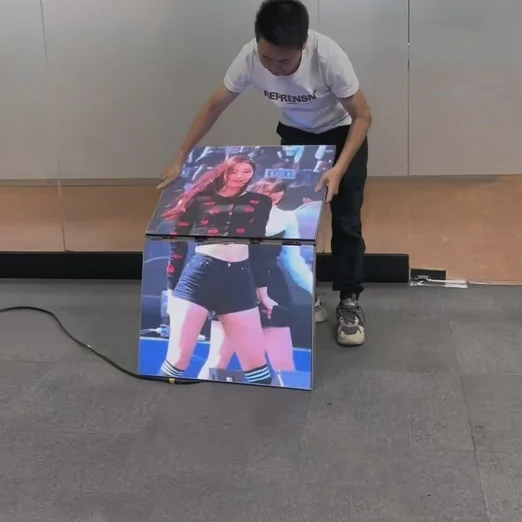 P1.25 P2.5 Indoor Bracket Hanging Led Video Screen Folding Ultra-Thin Wifi Control Portable Led Poster Display With Case