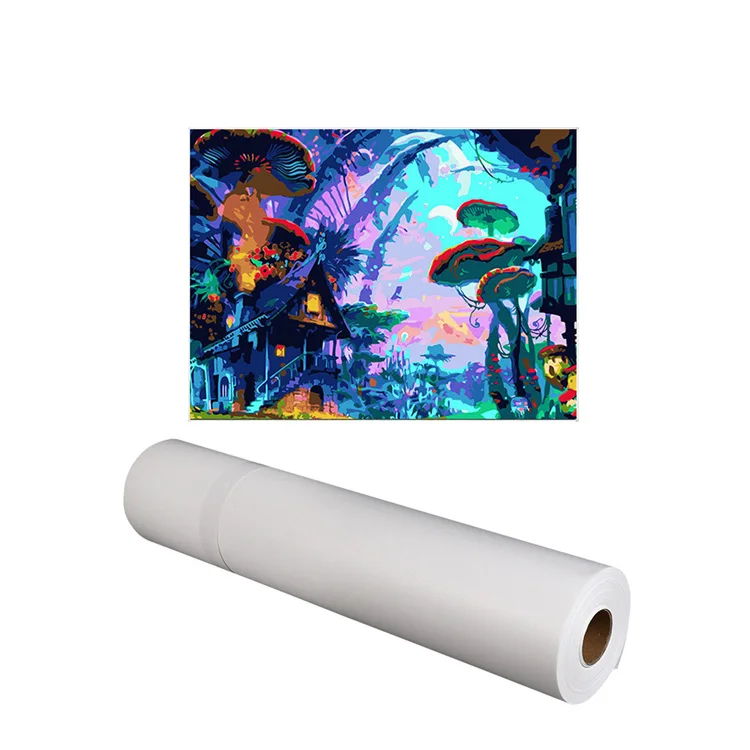 300gsm Waterproof art canvas gloss 100% polyester printing inkjet canvas roll