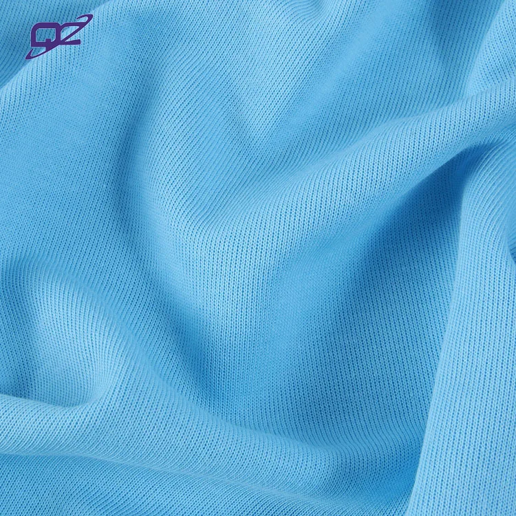Daily casual wear round neck shirt eco-friendly 40 recycled polyester 60 cotton CVC knit single jersey fabric