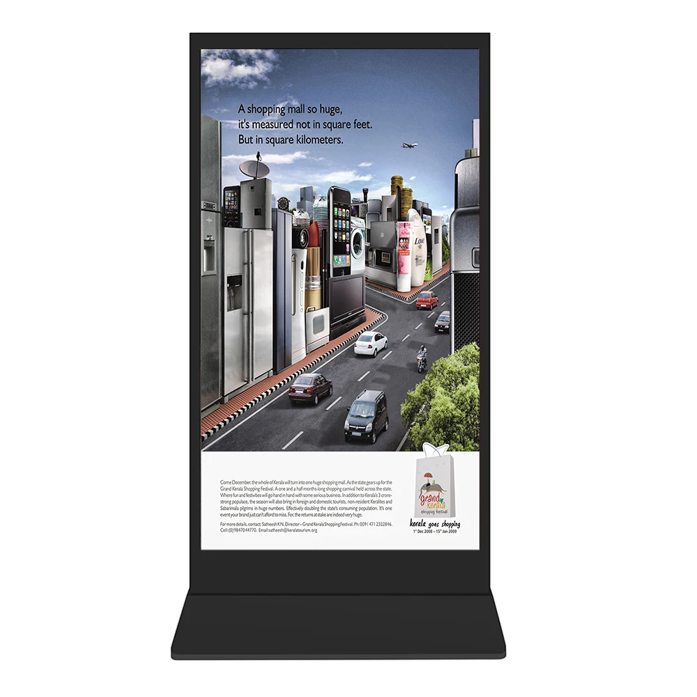 VISIGN digital signage LED LCD 75 86 98 inch digital 4K Wifi android  media player IR touch full screen ads kiosk totem