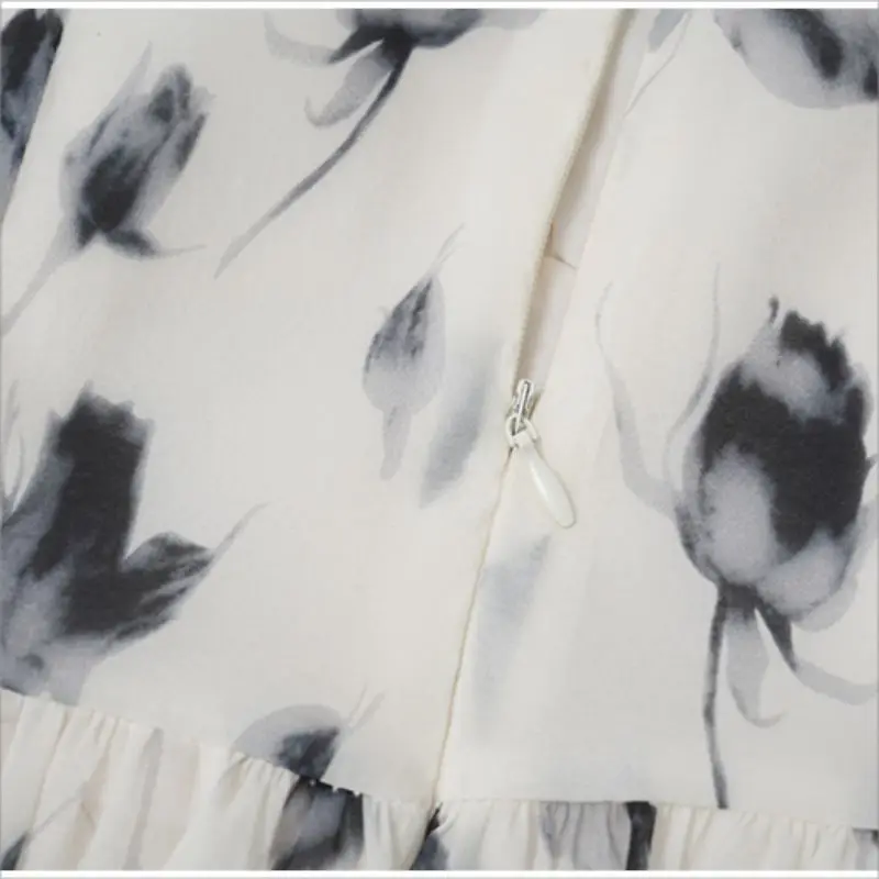 Casual Dresses Vestidos Modest Floral White Short Sleeve Brand Apparel Big Discount Ladies Elegant Summer Casual Dresses