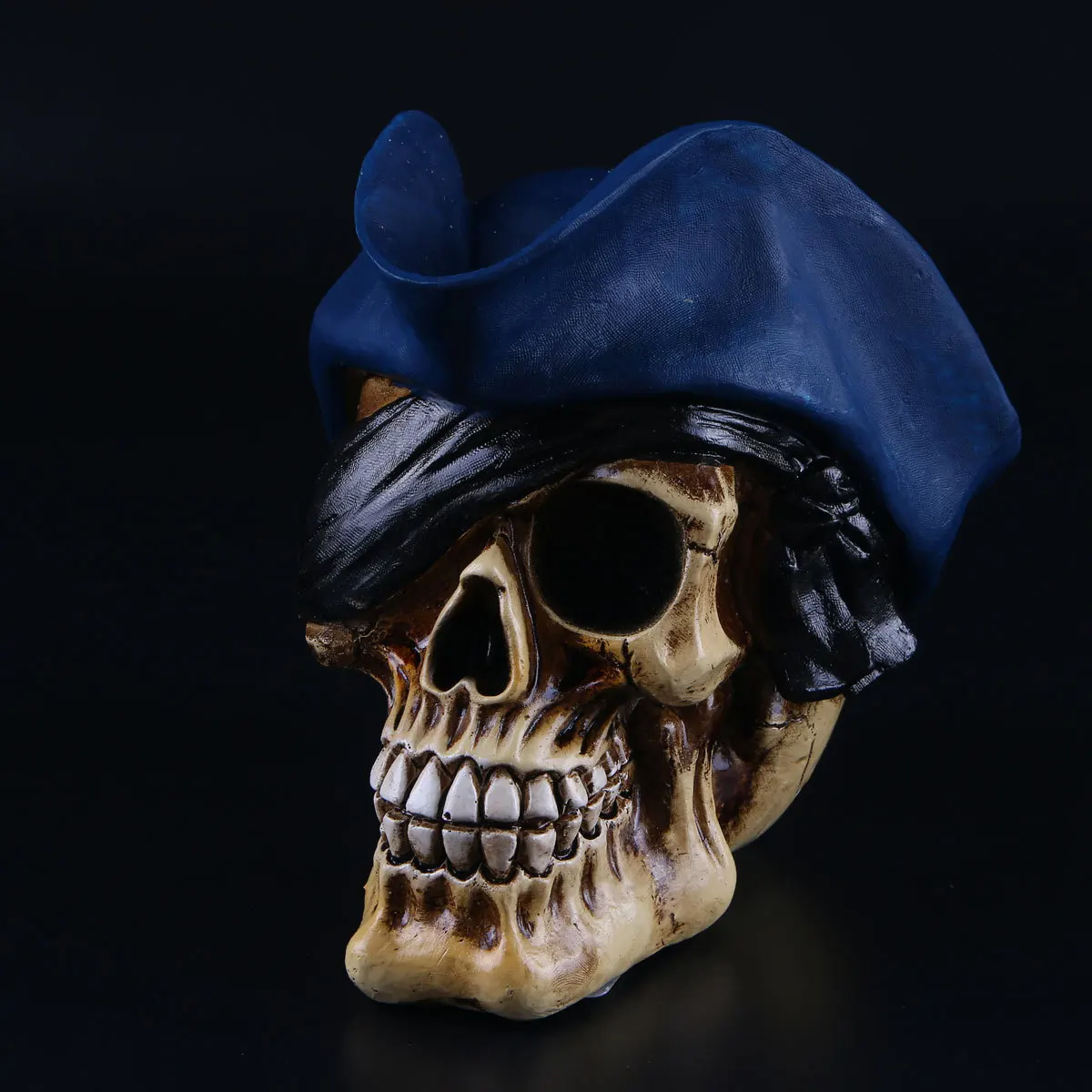 Halloween Ornaments Resin Pirate Captain Skull Heads Statue*