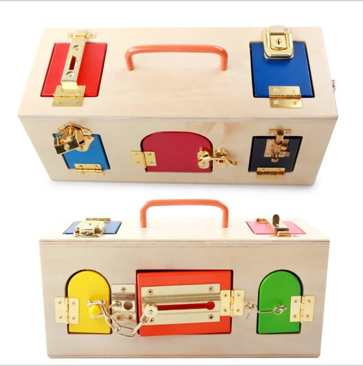 wholesale Montessori multifunctional Wooden children training educational unlock toys for kids WUC002
