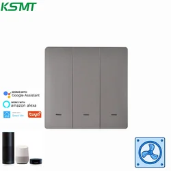 Kaisi Smart Life Wireless Push Button Switch EU 86 Size Voice Control Timer Alexa Google WiFi Smart fan Light Wall Switch